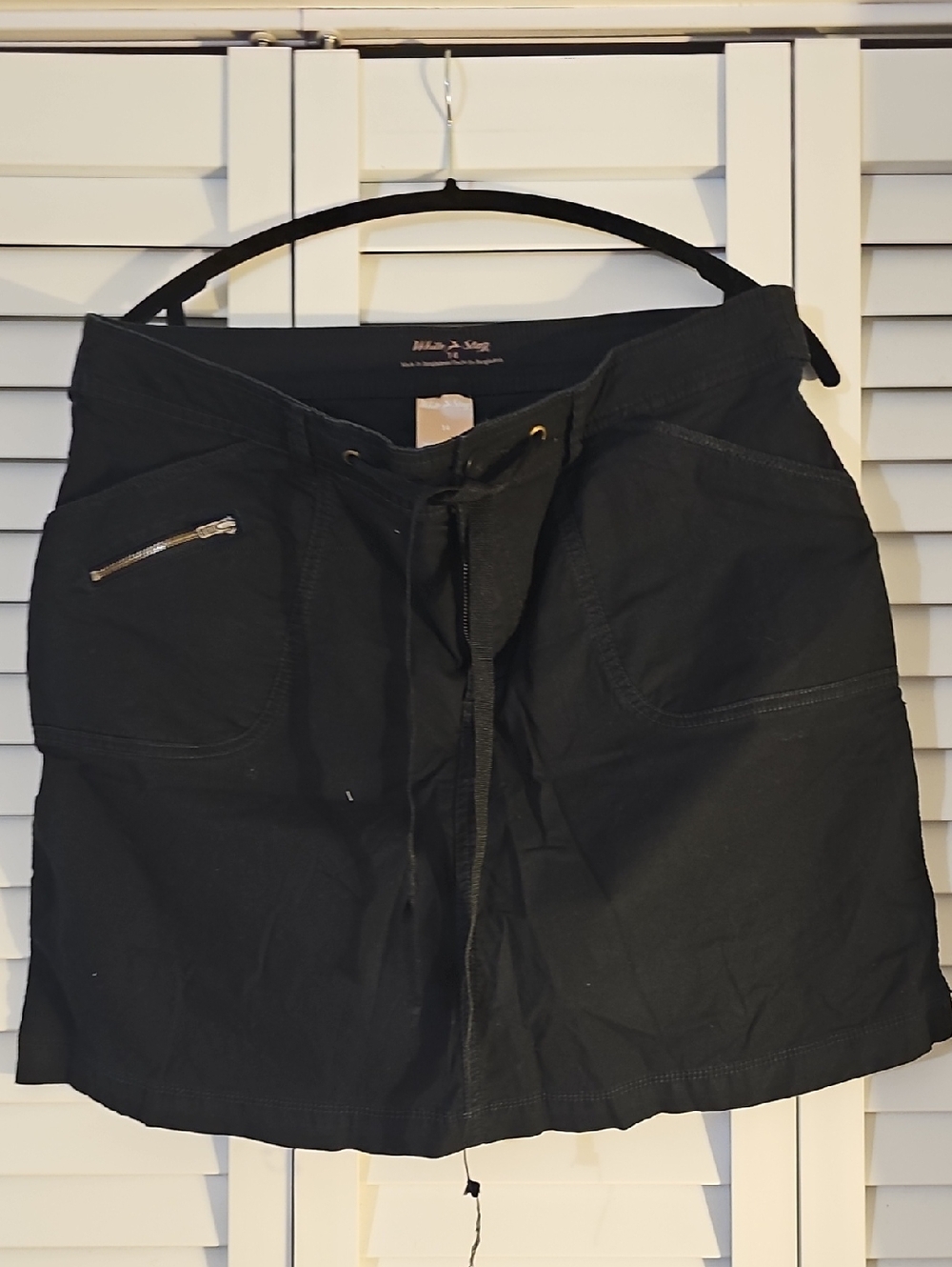 White Stag Black Casual Drawstring Mini Skort